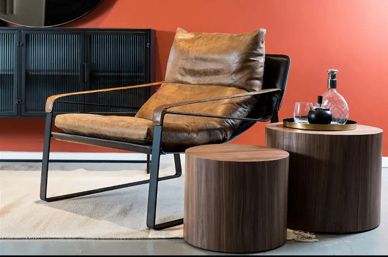 כורסא עור וינטג לאונג Hootam