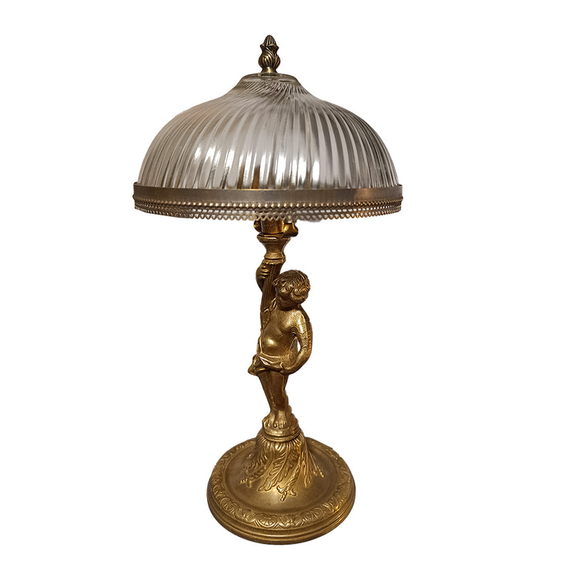 מנורת שולחן מלאך רטרו ברונזה יחודית