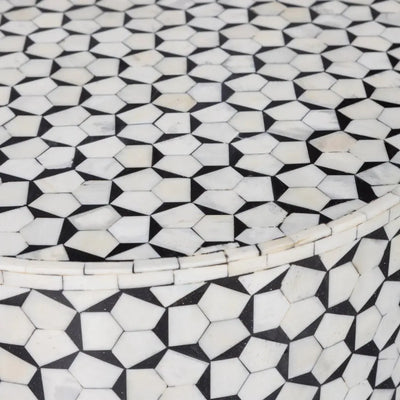 שולחן צד שחור לבן Hootam