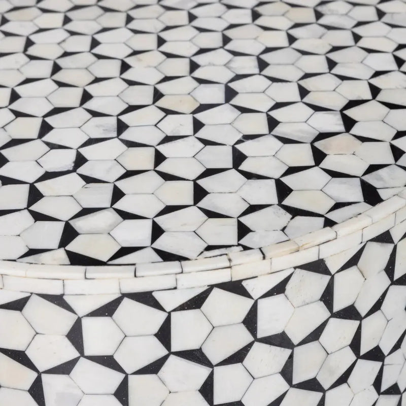 שולחן צד שחור לבן Hootam