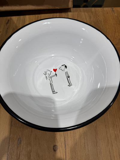 קערה פיילה 22 ס"מ אמייל זוג אוהב