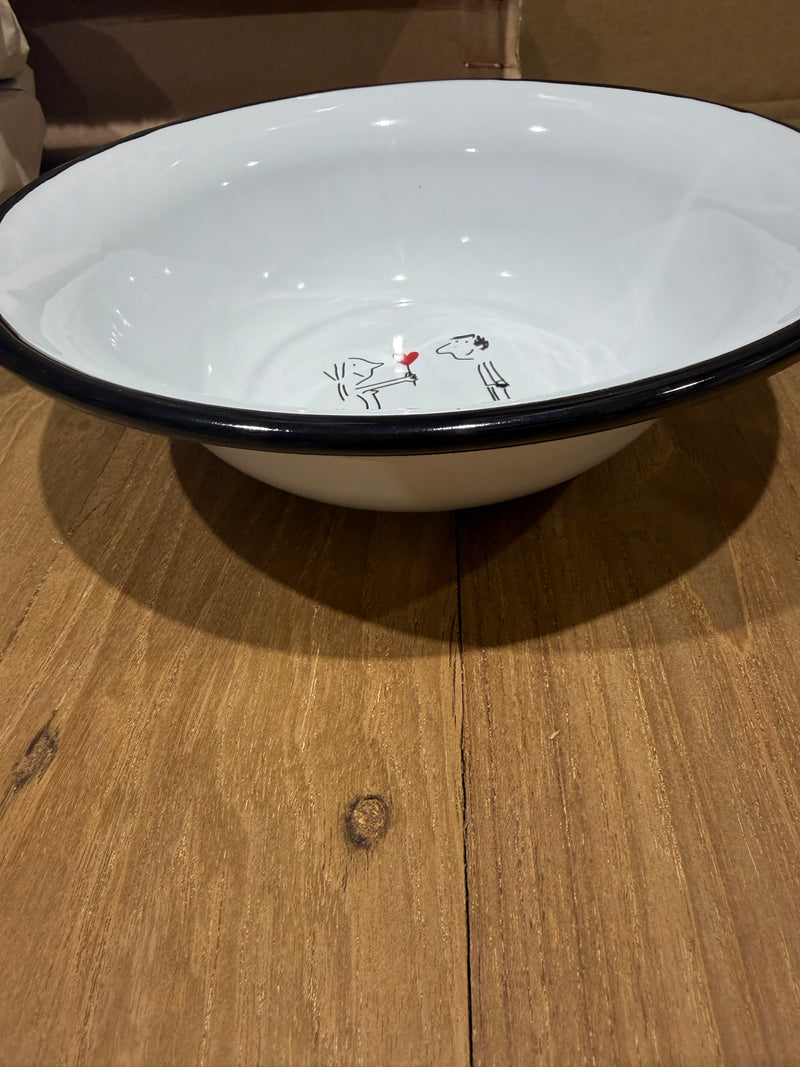 קערה פיילה 22 ס"מ אמייל זוג אוהב