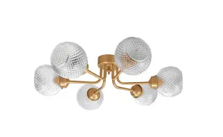 שנדליר זרועות צמוד תקרה חמישייה עם זכוכיות AM799 Hootam