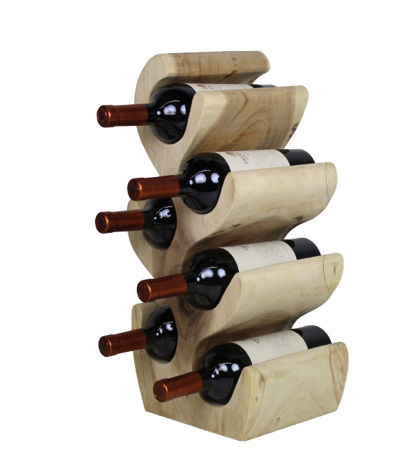 מעמד מעץ  ל-6 בקבוקי יין