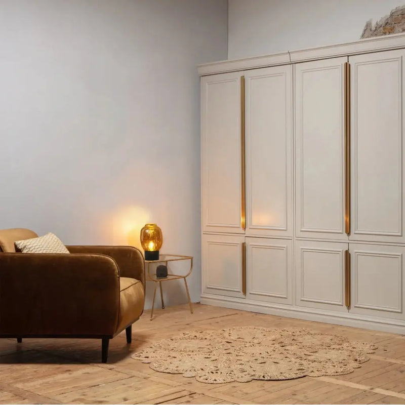 שולחן צד זכוכית ופליז עתיק Hootam