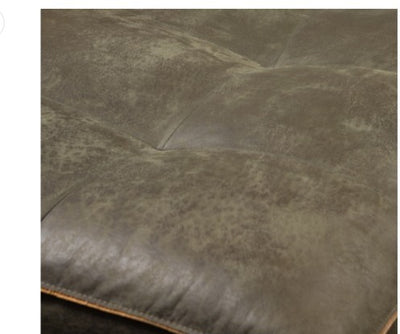 ספה מעור ממוחזר קפיטונאז' ירוק כהה דגם אמסטרדם 275 ס"מ