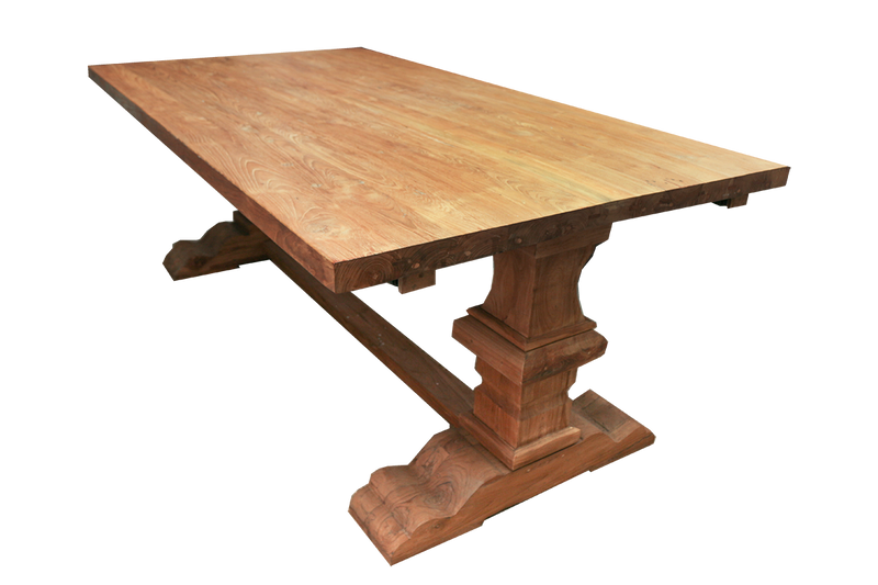 180-220 ס"מ שולחן אוכל מעץ טיק עם הגדלות רגל אננס
