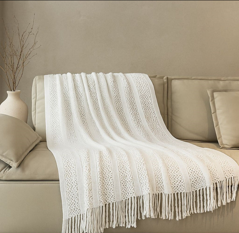 שמיכת פינוק סרוגה דגם גבריאל