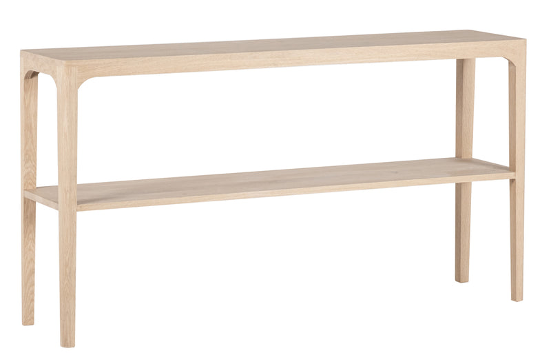 קונסולת ארנסט מעץ אלון מלא עם מדף