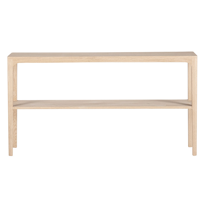 קונסולת ארנסט מעץ אלון מלא עם מדף