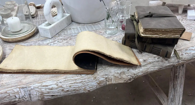 מחברת עור עם דפים ממוחזרים Hootam