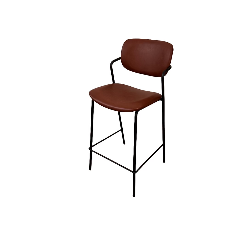 כסא בר שני מרופד קוניאק