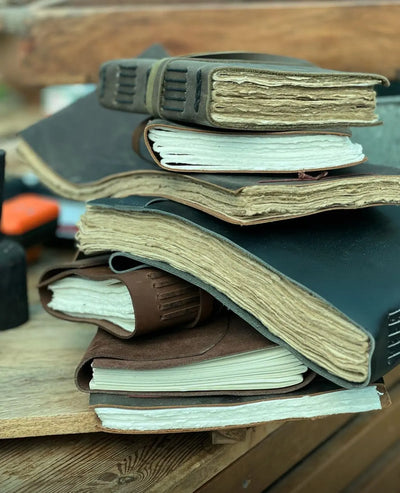 מחברת עור עם דפים ממוחזרים Hootam