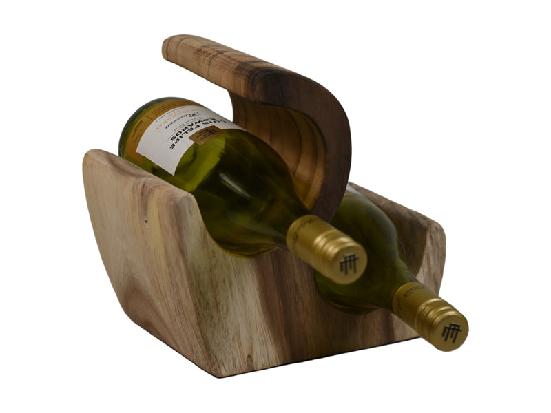 מעמד מעץ ל-2 בקבוקי יין
