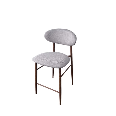 כסא בר דגם ניק גוף אלומניום בגוון אלון מרופד בז