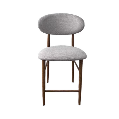 כסא בר דגם ניק גוף אלומניום בגוון אלון מרופד בז