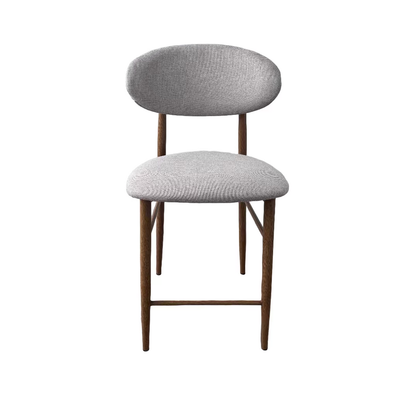 כסא בר דגם ניק גוף אלומניום בגוון אלון מרופד בז