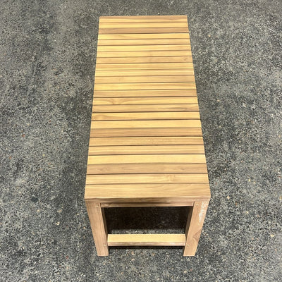 ספסל  עץ טיק 80 סמ  פסים דגם מוגי