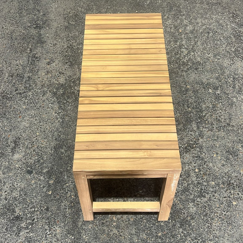 ספסל  עץ טיק 80 סמ  פסים דגם מוגי