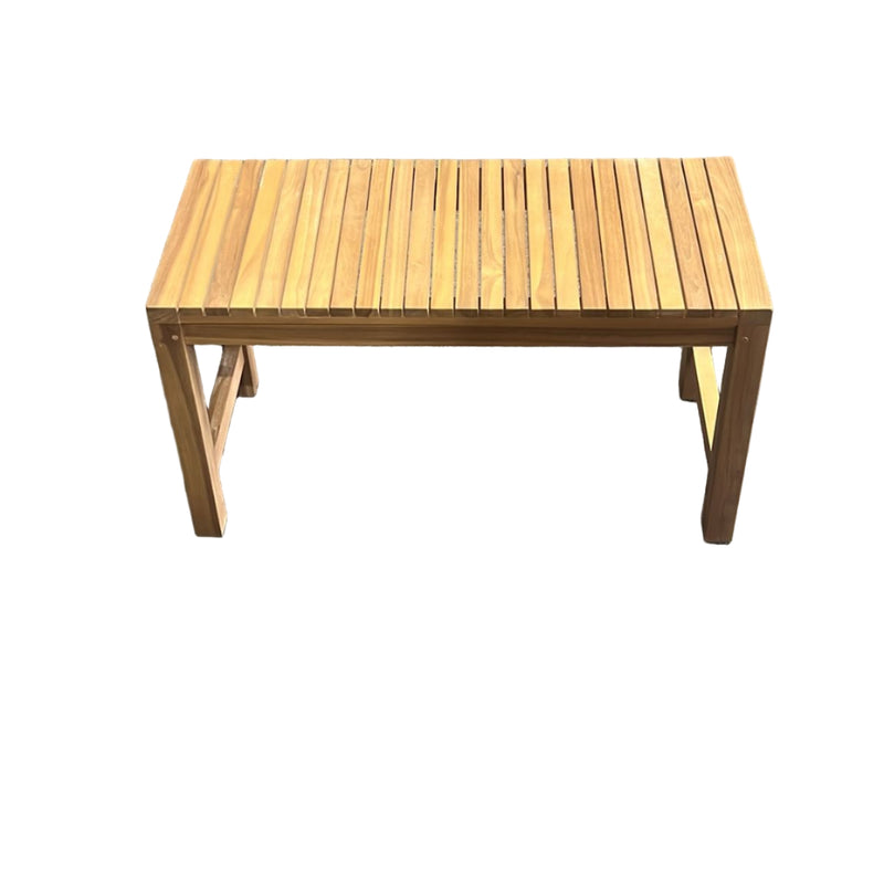 ספסל  עץ טיק 80 סמ  פסים דגם מוגי