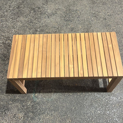 ספסל  עץ טיק 80 סמ  פסים דגם מוגי