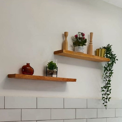 מדף עץ צף  ישר