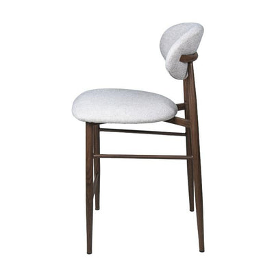 כסא בר דגם ניק גוף אלומניום בגוון אגוז מרופד בז