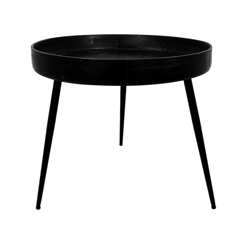 שולחן קפה דגם ונטורה קוטר 60 רגל שחורה