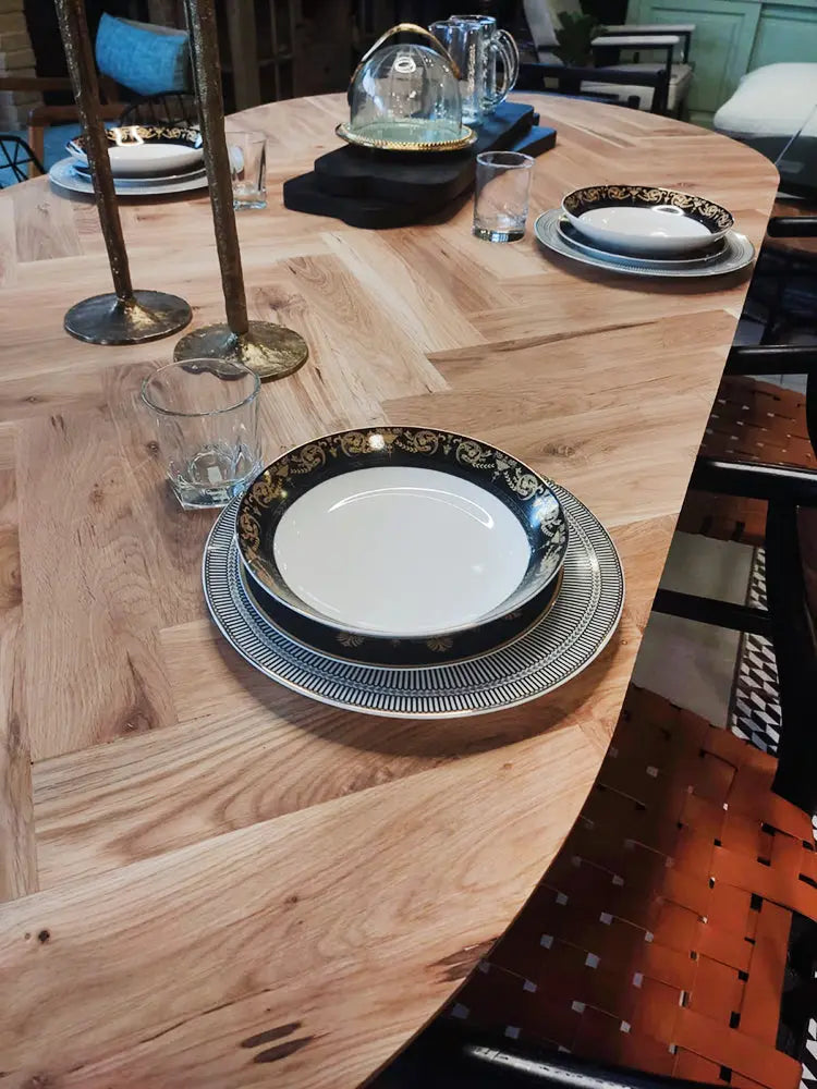 שולחן אוכל אובלי דגם פישבון Hootam