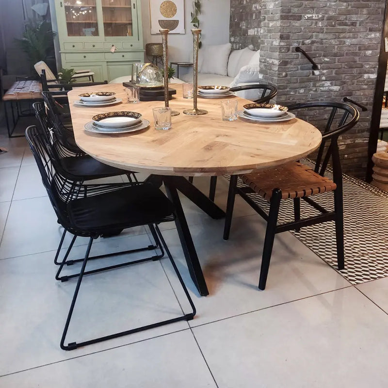 שולחן אוכל אובלי דגם פישבון Hootam