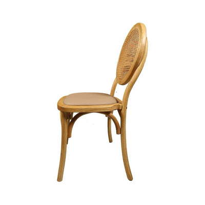כסא אוכל דגם שולי מושב דמוי עור מוקה