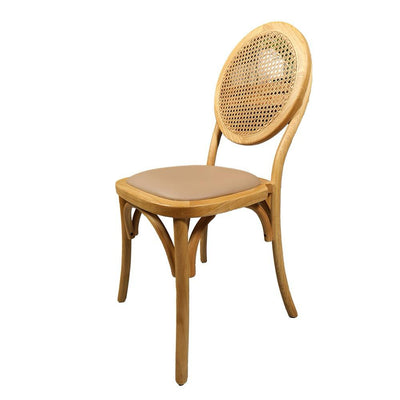 כסא אוכל דגם שולי מושב דמוי עור מוקה