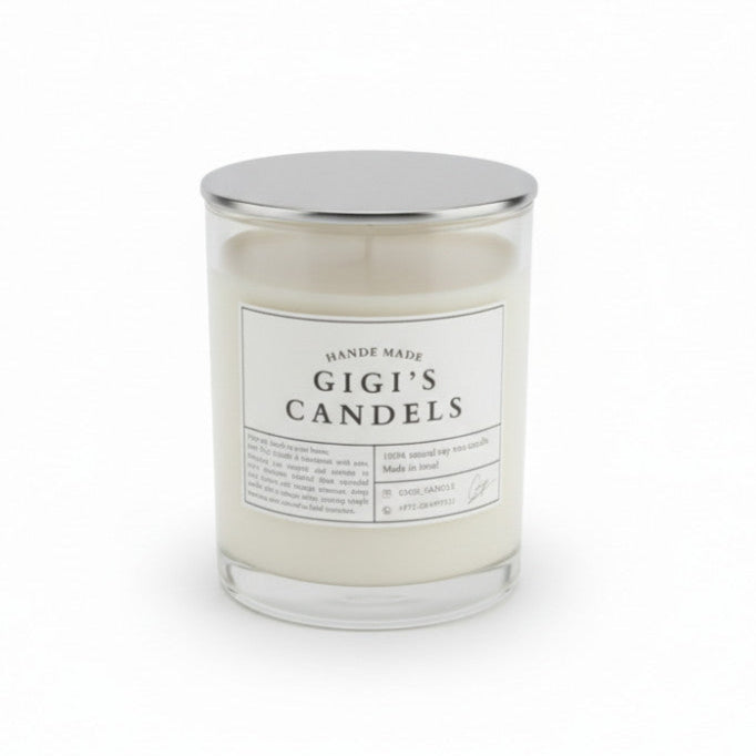 נר עבודת יד בכלי עם מכסה