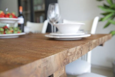 180-220 ס"מ שולחן אוכל מעץ טיק עם הגדלות רגל אננס