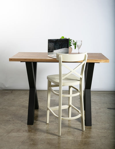 שולחן בר מעוצב  מבוצ''ר אלון 120 ס"מ רגלי איקס
