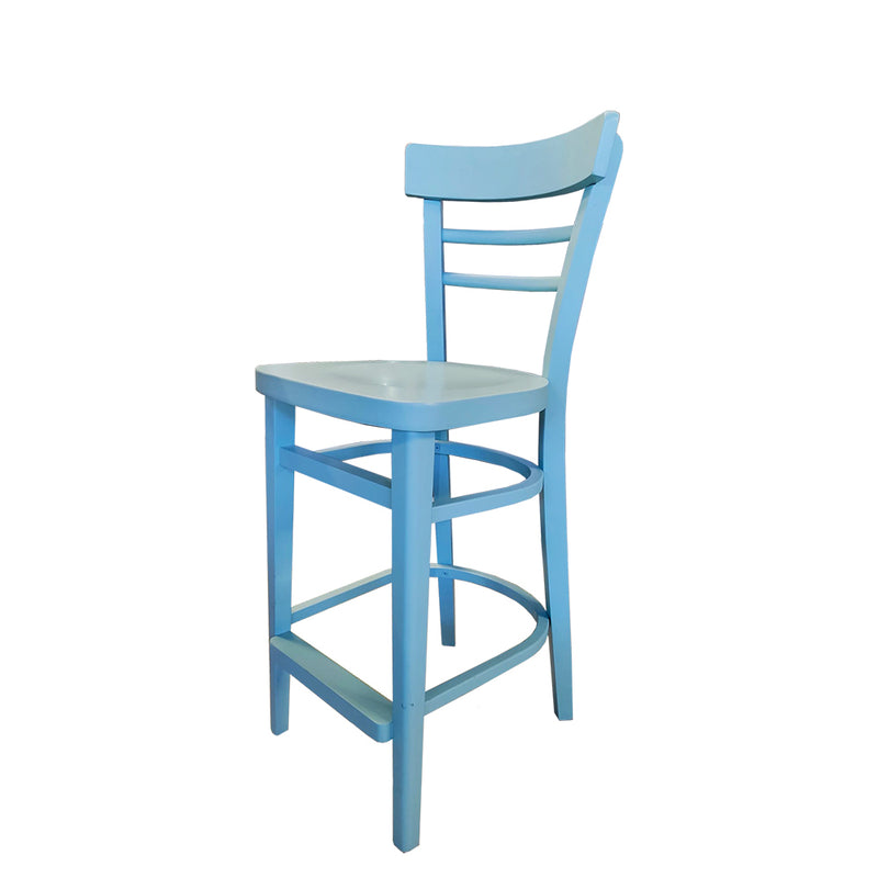 כסא בר מעץ - כחול