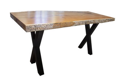שולחן בר מגזע עץ אלון גדול