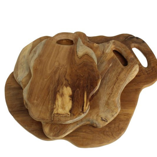 מגש מעץ טיק טבעי בינוני