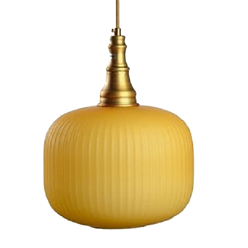 מנורה תלויה מזכוכית צהובה AM113