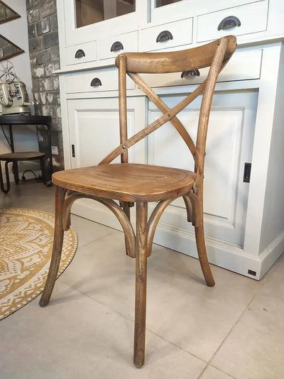 כסא לפינת אוכל איקס מושב עץ מלא Hootam