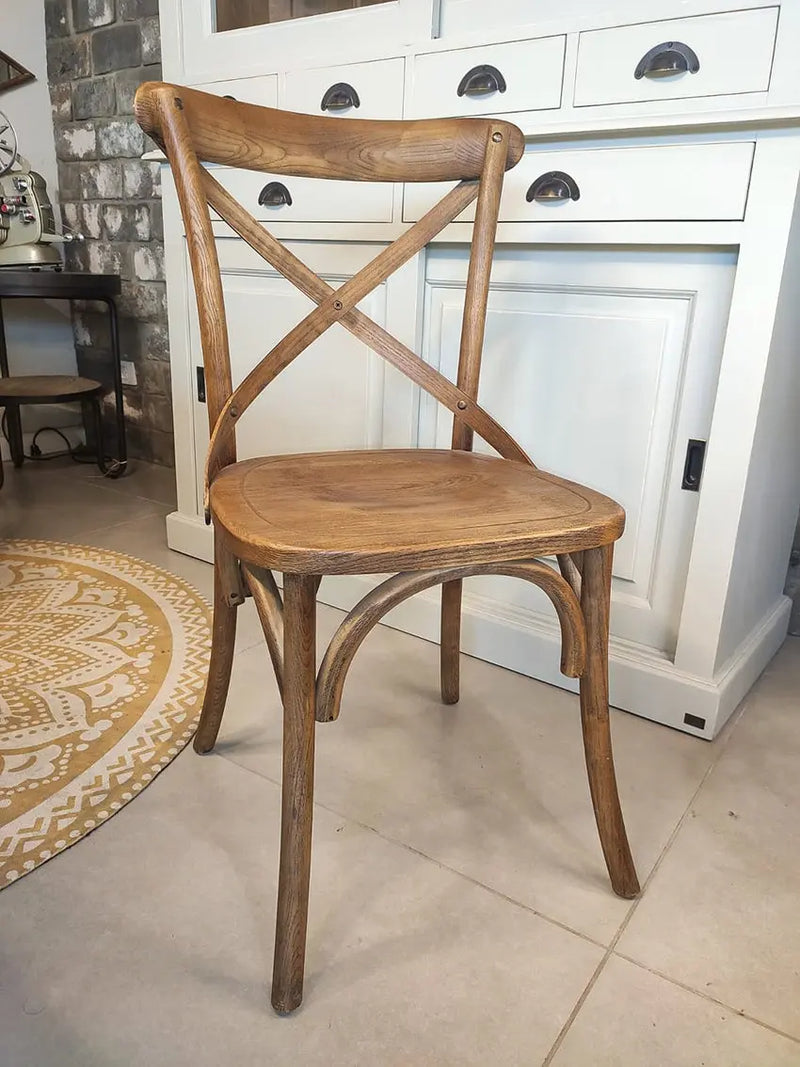 כסא לפינת אוכל איקס מושב עץ מלא Hootam