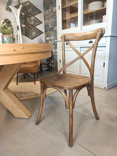 כסא לפינת אוכל איקס מושב עץ מלא Hootam