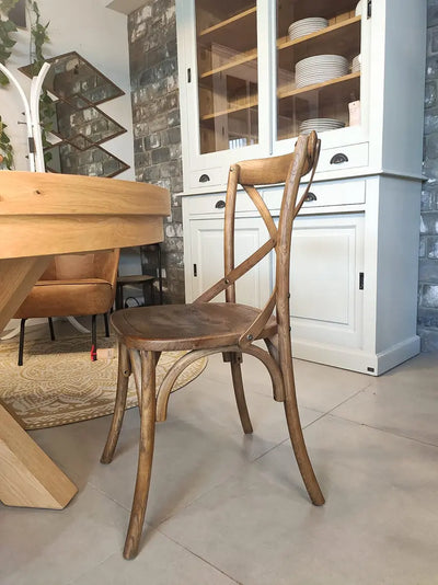 כסא לפינת אוכל איקס מושב עץ מלא Hootam