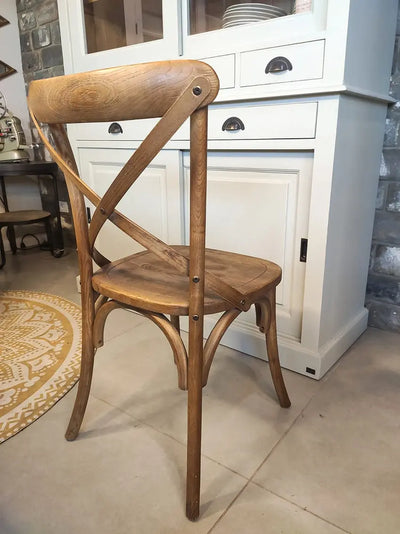 כסא לפינת אוכל איקס מושב עץ מלא Hootam